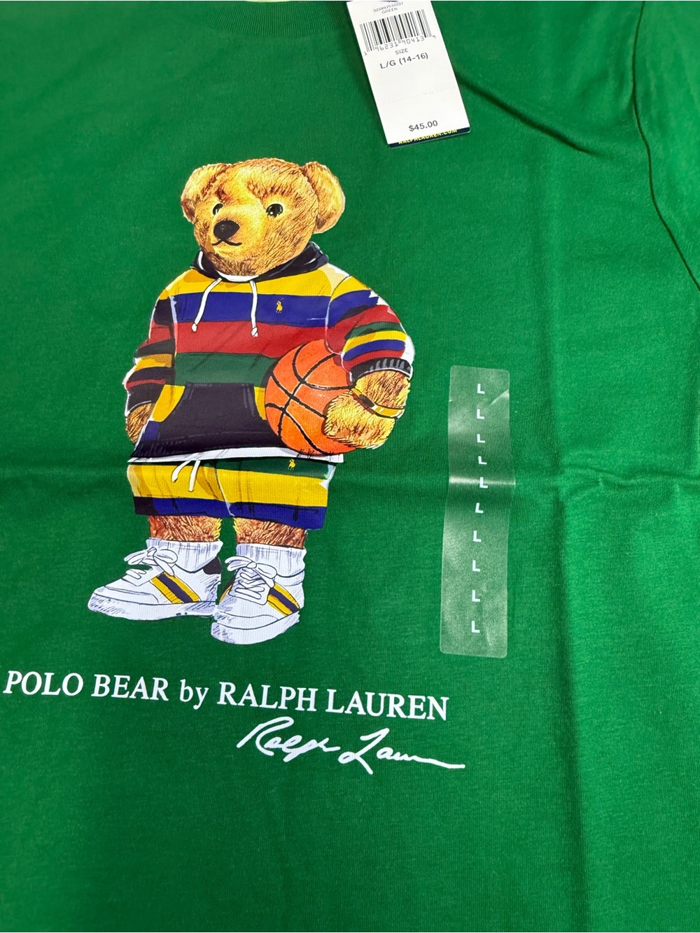 polo ralph lauren Boys Polo Bear Jersey Cotton Tee Sz L (14 - 16) short Sleeve - Picture 12 of 13